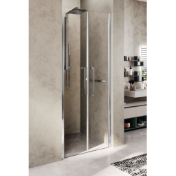 Porte de douche battantes Novellini Young 2B 117 à 121 cm blanc mat - Y22B117-1U