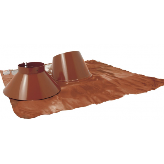 Solin plomb brun 5° à 30° étanchéité de toiture pour Bioten Ø 80 / 125 - 471483