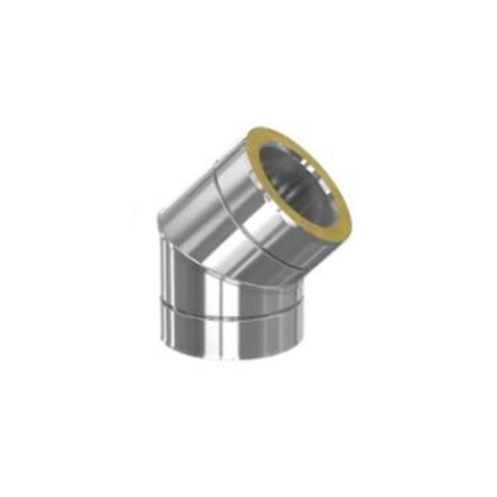 Coude 45 ° double paroi isolé inox ORION Joncoux 316/304