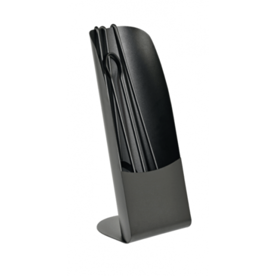 Serviteur Piz en acier noir givré Dixneuf pour poêle et cheminée - 002.10646N3