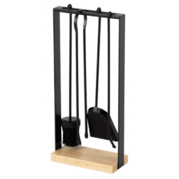 Serviteur Nordik acier noir givré Dixneuf pour poêle et cheminée - 002.10488N3