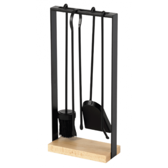 Serviteur Nordik acier noir givré Dixneuf pour poêle et cheminée - 002.10488N3