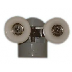 Double roulette douche Kinedo diamètre 23 mm avec support pour verre 6mm - ROU19