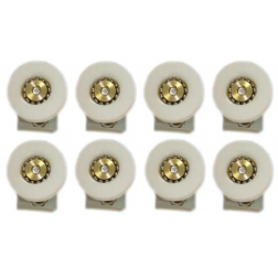 Sachet de 8 roulettes douche Kinedo diamètre 23 mm avec support - S0545