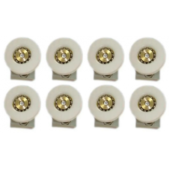 Sachet de 8 roulettes douche Kinedo diamètre 23 mm avec support - S0545
